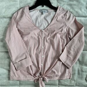 ⚠️Blush Striped Button-Down Shirt⚠️